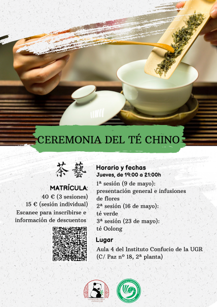 Cartel taller ceremonia de té mayo 2024