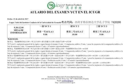 HORARIO YCT 23 ABRIL 2017